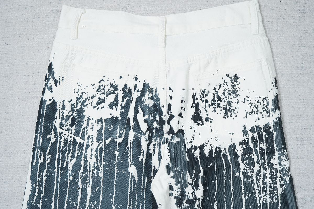 Revenge Urban Ink Splash Embroidered Jeans