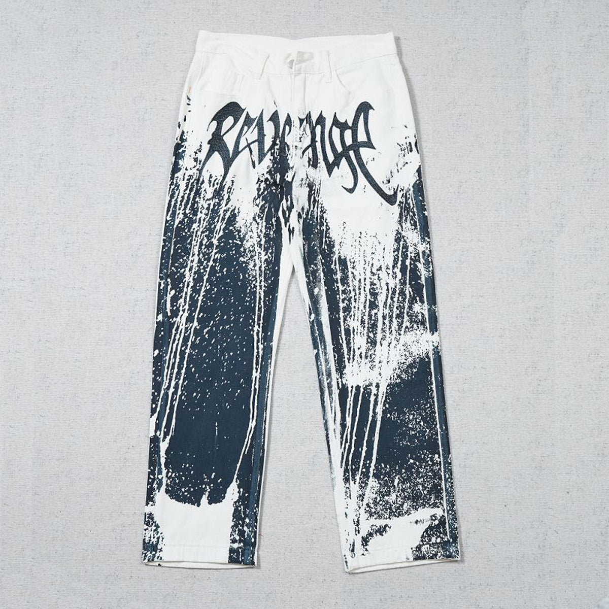 Revenge Urban Ink Splash Embroidered Jeans