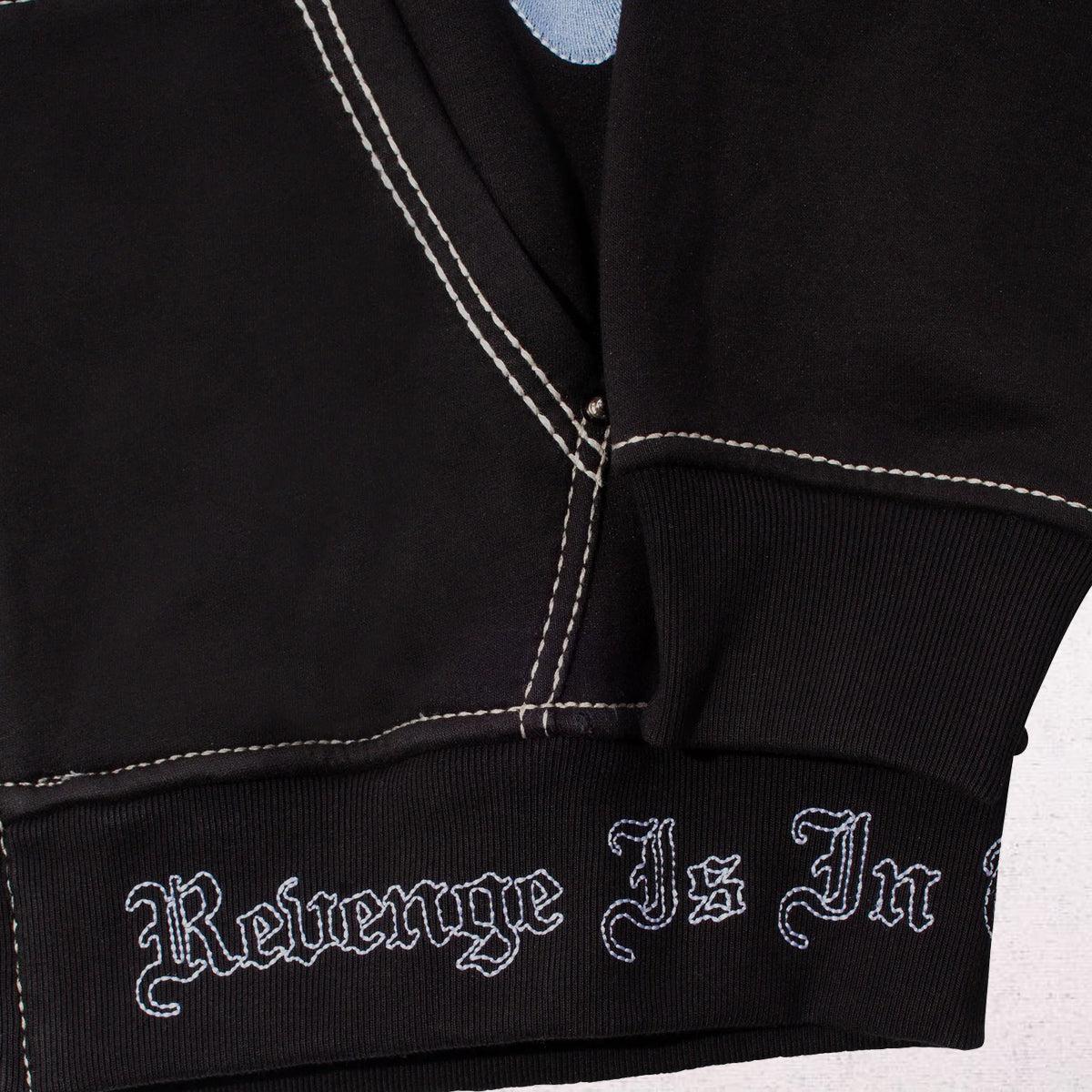 Revenge Contrast Embroidered Zip Hoodie