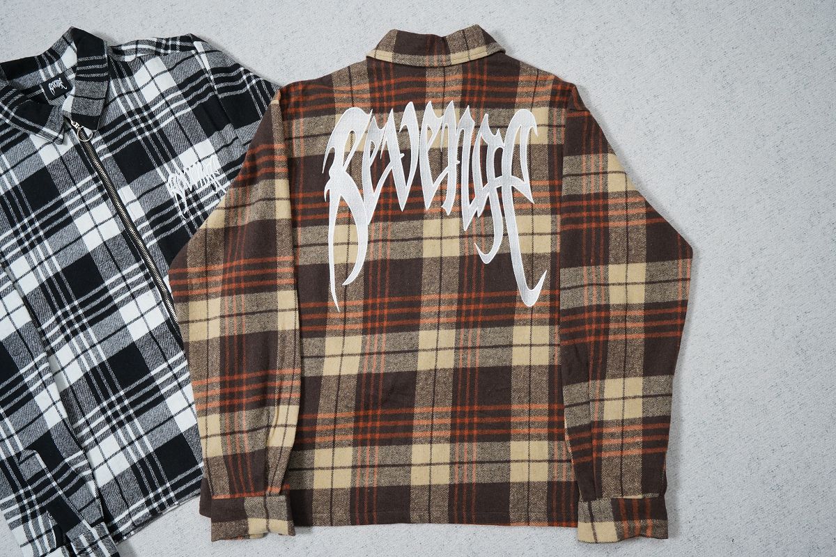 Revenge Embroidered Flannel Shirt